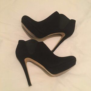 BOOTIES - Platform Booties in Black Suede 7.5
